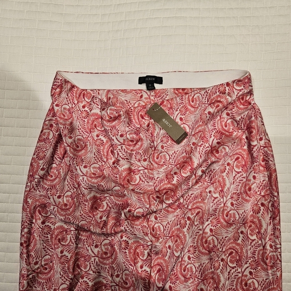 NWT J. Crew Womens Flare Slip Skirt Mermaid Satin Swirl Pink Midi Medium - Picture 2 of 5